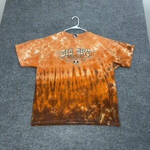 Big Sky T Shirt Mens XL Orange Tie Dye Graphic Montana Souvenir Western Outdoors